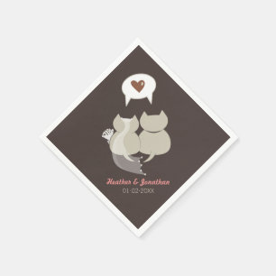 Funny Cartoon Cats Hochzeit Probe Napkins Serviette