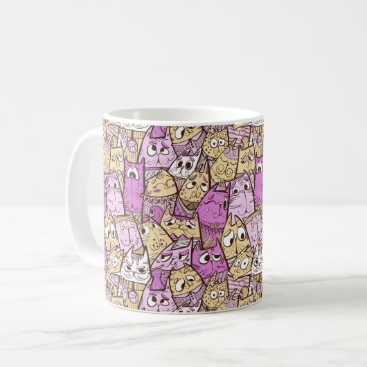 Funny Cartoon Cats Kaffeetasse (Vorderseite Links)