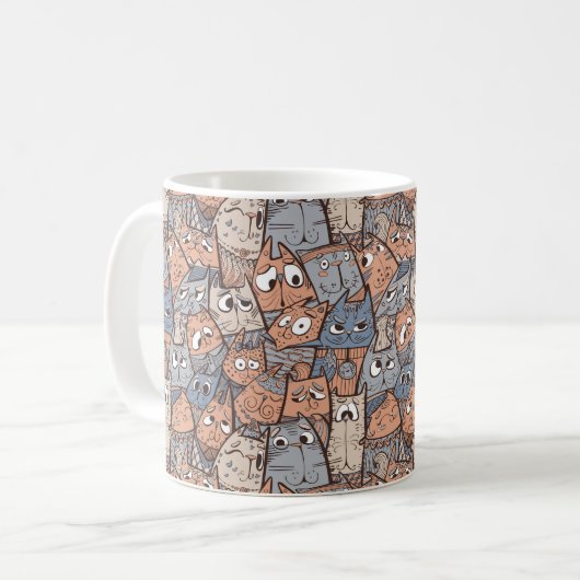 Funny Cartoon Cats Kaffeetasse (Vorderseite Links)