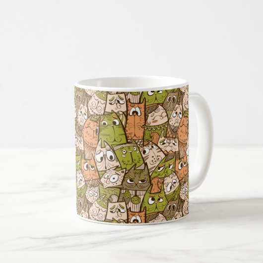 Funny Cartoon Cats Kaffeetasse (VorderseiteRechts)