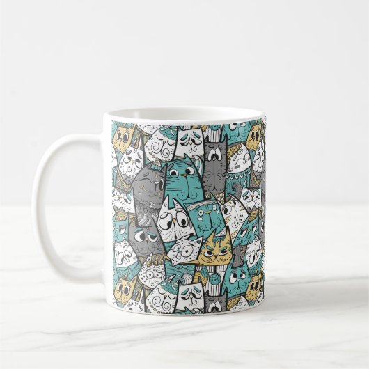 Funny Cartoon Cats Kaffeetasse (Links)