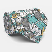 Funny Cartoon Cats Krawatte (Gerollt)