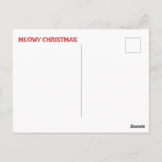 Funny Cartoon Cats Lover Red Meowy Christmas Postkarte (Rückseite)