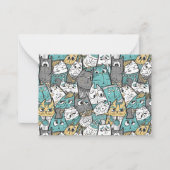 Funny Cartoon Cats Mitteilungskarte (Vorderseite)