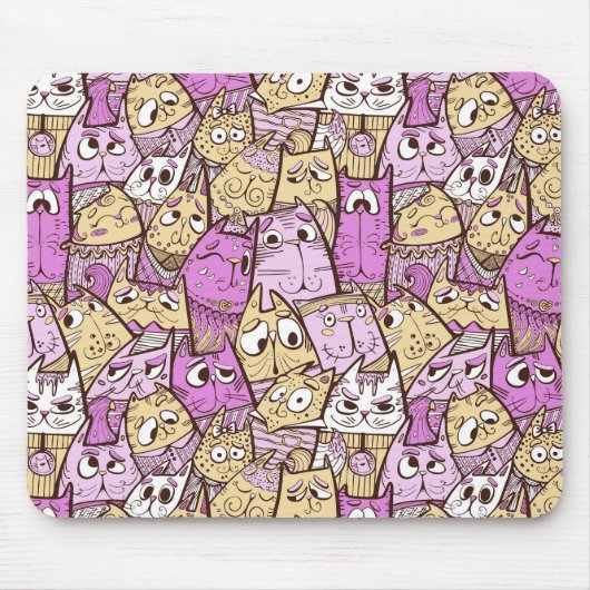 Funny Cartoon Cats Mousepad (Vorne)