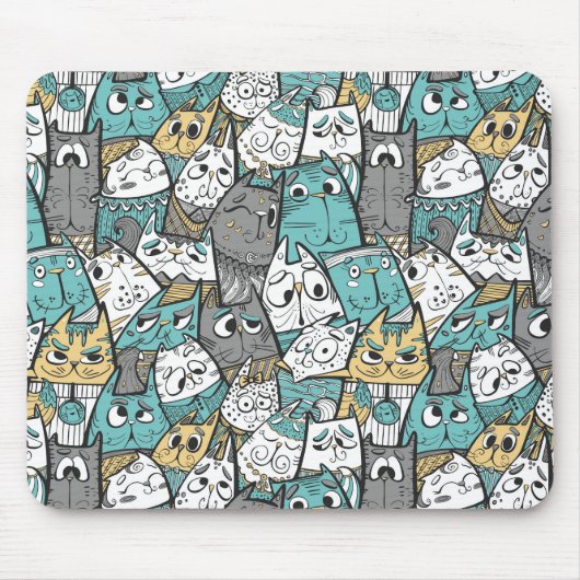 Funny Cartoon Cats Mousepad (Vorne)