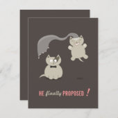 Funny Cartoon Cats - Save the Date Einladung (Vorne/Hinten)