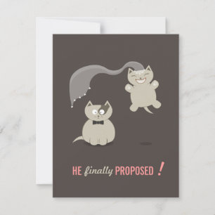 Funny Cartoon Cats - Save the Date Einladung