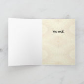 Funny Cartoon Caveman mit Gitarrenkartenvorlage Karte (Innenseite)