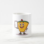 Funny Cartoon Character Holding a Phone – Coffee M Kaffeetasse (Mittel)