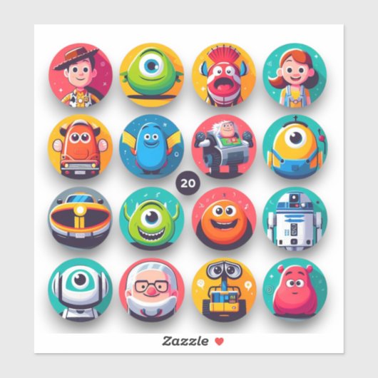 Funny Cartoon Charakter Aufkleber (Blatt)