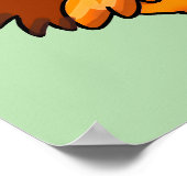 Funny Cartoon Chicken Illustration Poster (Ecke)