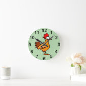 Funny Cartoon Chicken Illustration Runde Wanduhr (Zuhause)