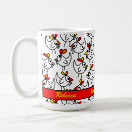 Funny Cartoon Chickens Muster Personalisiert Kaffeetasse
