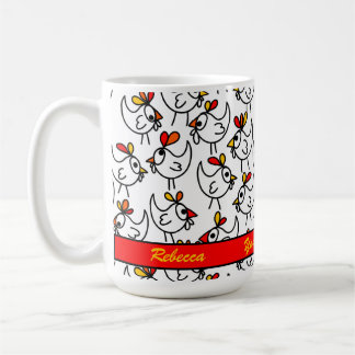 Funny Cartoon Chickens Muster Personalisiert Kaffeetasse