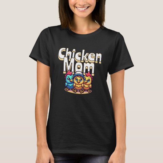 Funny Cartoon Chicks | Mama von Hühnern Personalis T-Shirt (Vorderseite)