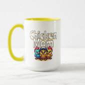 Funny Cartoon Chicks | Mama von Hühnern Tasse (Links)