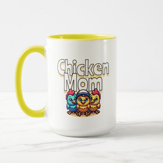Funny Cartoon Chicks | Mama von Hühnern Tasse (Links)