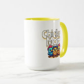 Funny Cartoon Chicks | Mama von Hühnern Tasse (VorderseiteRechts)