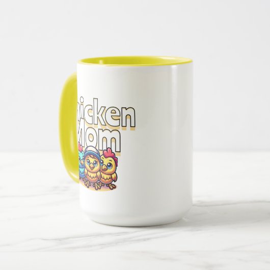Funny Cartoon Chicks | Mama von Hühnern Tasse (Vorderseite Links)