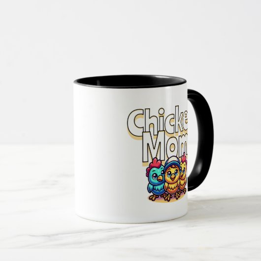 Funny Cartoon Chicks | Mama von Hühnern Tasse (VorderseiteRechts)