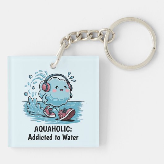 Funny Cartoon Cloud Schlüsselanhänger (Rückseite)