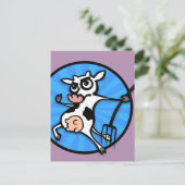 FUNNY CARTOON CODE MIT PITCHFORK POSTCARD POSTKARTE (Stehend Vorderseite)