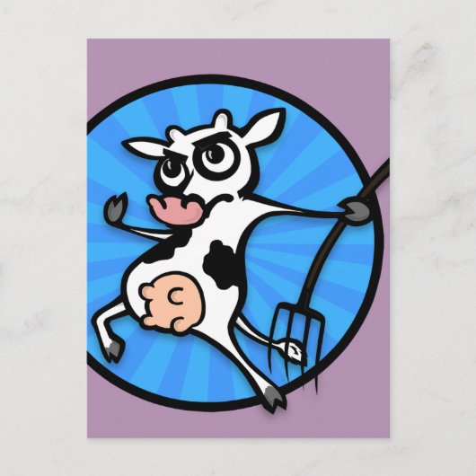 FUNNY CARTOON CODE MIT PITCHFORK POSTCARD POSTKARTE (Vorderseite)