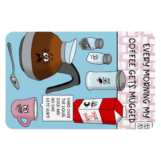 Funny Cartoon Coffee Pub Magnet (Horizontal)