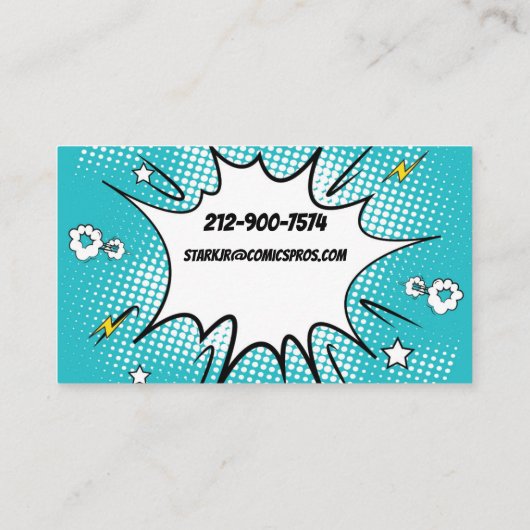 Funny Cartoon Comic Art Bright Visitenkarte (Rückseite)