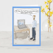 Funny Cartoon Computerviruskarte für Männer Karte (Gelbe Blume)