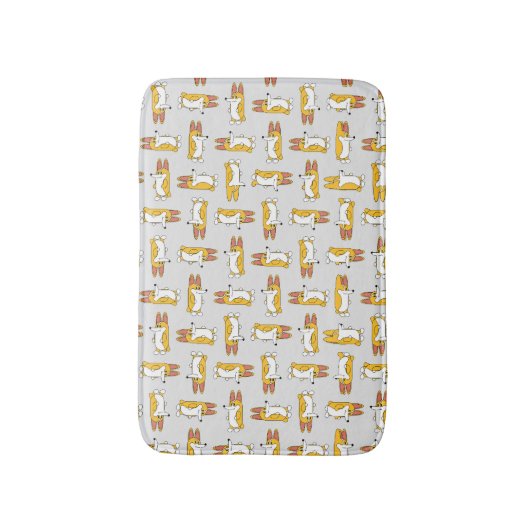 Funny Cartoon Corgi Pattern Badematte (Vorderseite Vertikal)