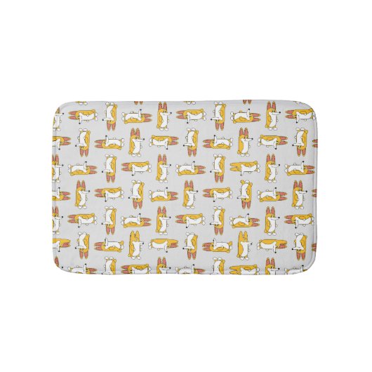 Funny Cartoon Corgi Pattern Badematte (Vorderseite)