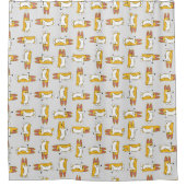 Funny Cartoon Corgi Pattern Duschvorhang (Vorderseite)