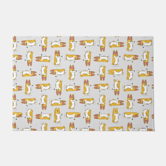 Funny Cartoon Corgi Pattern Fußmatte (Vorderseite)