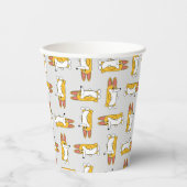 Funny Cartoon Corgi Pattern Pappbecher (Vorderseite)