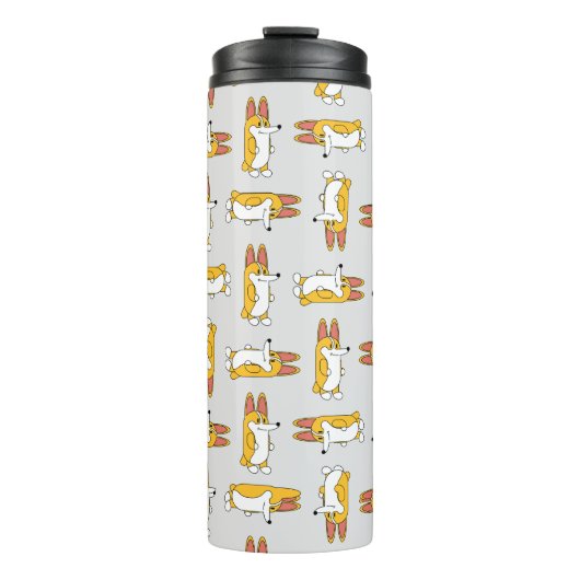Funny Cartoon Corgi Pattern Thermosbecher (Vorderseite)