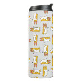 Funny Cartoon Corgi Pattern Thermosbecher (Nach links gedreht)