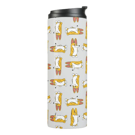 Funny Cartoon Corgi Pattern Thermosbecher (Nach links gedreht)