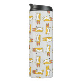Funny Cartoon Corgi Pattern Thermosbecher (Nach rechts gedreht)