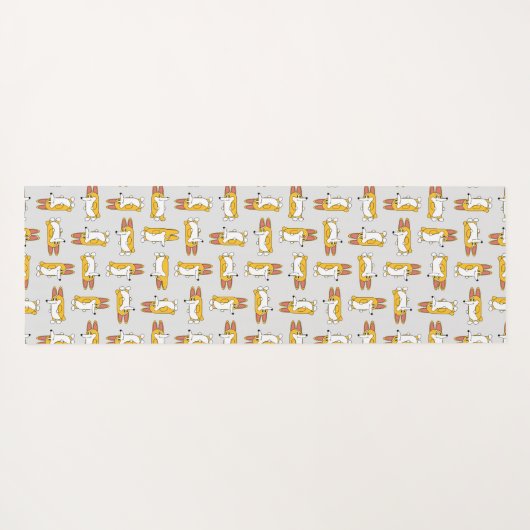 Funny Cartoon Corgi Pattern Yogamatte (Rückseite (Horizontal))