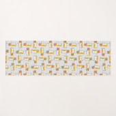 Funny Cartoon Corgi Pattern Yogamatte (Vorderseite (Horizontal))