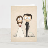 Funny Cartoon Couple Wedding Einladung (Vorderseite)
