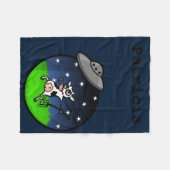 FUNNY CARTOON COW ALIEN ABDUCTION FLEECE BLANKET (Vorderseite (Horizontal))