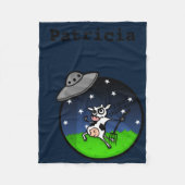 FUNNY CARTOON COW ALIEN ABDUCTION FLEECE BLANKET (Vorderseite)