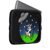 FUNNY CARTOON COW ALIEN ABDUCTION LAPTOP SLEEVE (Vorne Rechts)