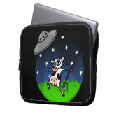 FUNNY CARTOON COW ALIEN ABDUCTION LAPTOP SLEEVE (Vorderseite Links)