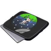 FUNNY CARTOON COW ALIEN ABDUCTION LAPTOP SLEEVE (Vorne Knopf)