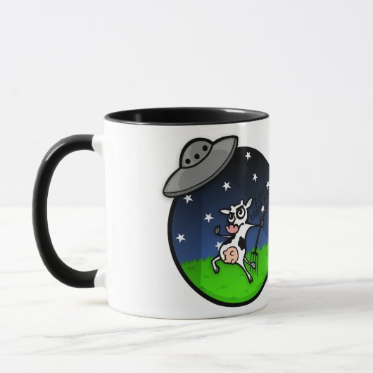 FUNNY CARTOON COW ALIEN ABDUCTION RINGER TASSE (Links)