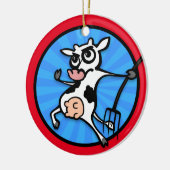 FUNNY CARTOON COW CHRISTMAS KERAMIK ORNANATION KERAMIKORNAMENT (Links)